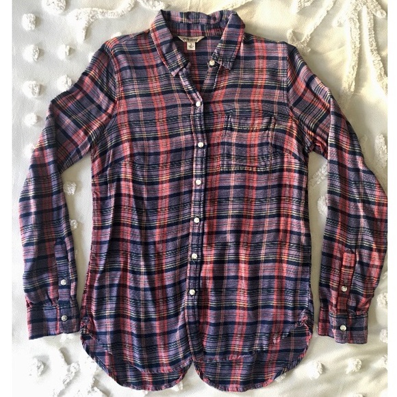 Lucky Brand Tops - SOLD NEW Lucky Brand pink & purple plaid button down S